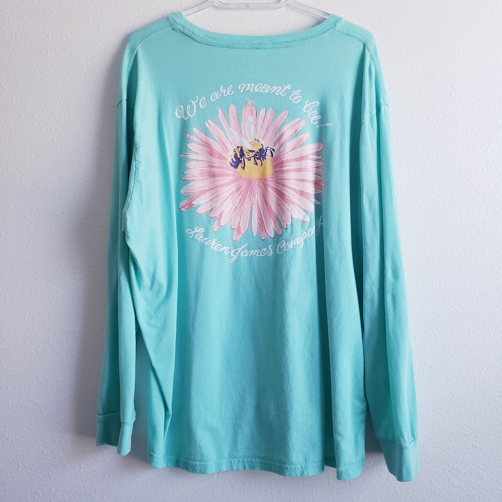 Lauren James Long Sleeve Flower Bee Tee Shirt